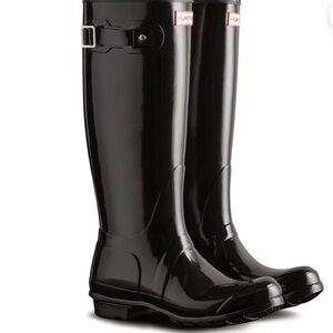 Hunter Glossy Black Rain Boots